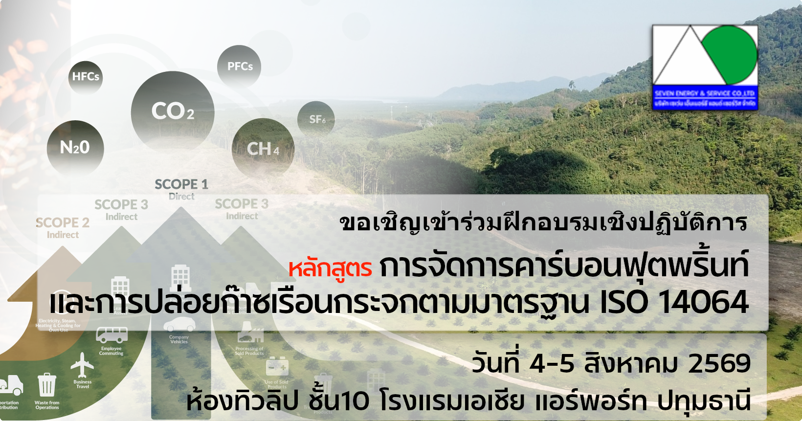 หลักสูตร การจัดการคาร์บอนฟุตพริ้นท์ และการปล่อยก๊าซเรือนกระจกตามมาตรฐาน ISO 14064